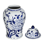 Ваза с крышкой и синим цветочным узором Blue & White Ornament  варинант исполнения - 2 | Loft Concept в Грозном