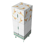 Тумба белая с рисунком Tall Forest Ok White варинант исполнения - 3 | Loft Concept в Грозном