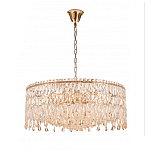 Люстра круглая с хрустальными подвесками на золотистом каркасе Roul Crystal Light варинант исполнения - 8 | Loft Concept в Грозном