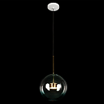 Подвесной светильник с прозрачным бирюзовым стеклянными плафоном и золотыми деталями Диаметр 30 Giopato & Coombes варинант исполнения - 2 | Loft Concept в Грозном