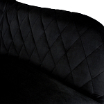 Барный стул со спинкой и подлокотниками на 4-х металлических ножках Douglas Rhombus Черный Велюр варинант исполнения - 3 | Loft Concept в Грозном