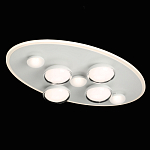 Потолочный светильник овальной формы белого цвета с 7-ю лампами Lunar Pebbles варинант исполнения - 2 | Loft Concept в Грозном