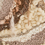 Овальный Современный Гобелен Абстракция в бежевых тонах Shallow варинант исполнения - 5 | Loft Concept в Грозном