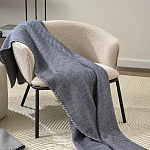 Плед из шерсти мериноса темно-синего цвета 130×180 см Indigo Waves варинант исполнения - 7 | Loft Concept в Грозном