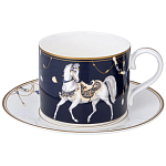 Чайный набор из фарфора с изображением лошадей на 6 персон 12 предметов Porcelain Horse Set варинант исполнения - 1 | Loft Concept в Грозном