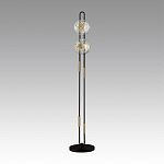 Торшер с 2-мя прозрачными стеклянными плафонами и золотистыми декоративными вставками Virelia варинант исполнения - 3 | Loft Concept в Грозном