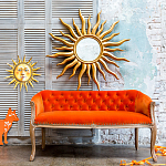 Зеркало-солнце круглое с золотыми с лучами Rays of Peace варинант исполнения - 2 | Loft Concept в Грозном