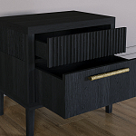 Прикроватная Тумбочка Primo с двумя ящиками Черный дуб варинант исполнения - 7 | Loft Concept в Грозном