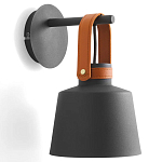 Черное матовое бра с декором под кожу Chestery варинант исполнения - 1 | Loft Concept в Грозном