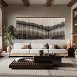 Пейзаж из нитей Макраме Wall decor Black and White Landscape варинант исполнения - 1 | Loft Concept в Грозном