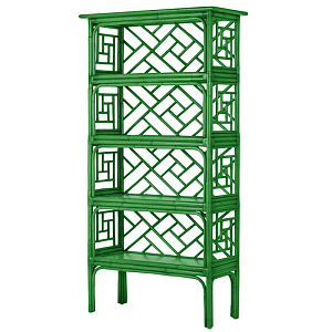 Стеллаж Зеленый Bamboo Chippendale Etagere Green