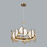 Люстра круглая с полукруглыми плафонами из искусственного алебастра в бронзовой оправе Marbella варинант исполнения - 7 | Loft Concept в Грозном