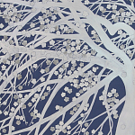 Обои ручная роспись в стиле Арт-деко Windswept Blossom Special Colourway on Dark Blue dyed silk варинант исполнения - 2 | Loft Concept в Грозном