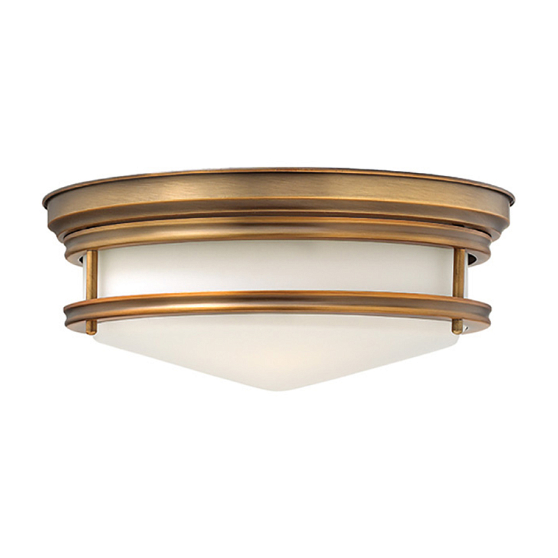 Потолочный светильник с белым матовым стеклянным плафоном в форме перевернутого конуса Hinkley Белый Бронза Хром в Грозном | Loft Concept 