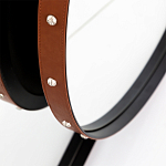 Зеркало овальное в металлической раме с кожаной отделкой Loft in Reflection варинант исполнения - 3 | Loft Concept в Грозном