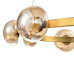 Люстра подвесная светодиодная с 9-ю круглыми плафонами коньячного цвета Iona Chandelier Brass  варинант исполнения - 2 | Loft Concept в Грозном