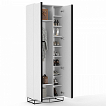 Двухдверный шкаф белого цвета Strict Lines варинант исполнения - 3 | Loft Concept в Грозном