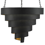 Подвесной светильник в форме спирали черный с золотой внутренней отделкой Warm Glow варинант исполнения - 2 | Loft Concept в Грозном