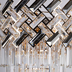 Люстра многоярусная с переплетенными металлическими элементами черного и золотого цвета и прозрачными хрустальными подвесками Empire Chandelier Crystal варинант исполнения - 6 | Loft Concept в Грозном