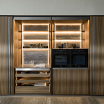 Кухонный гарнитур из дерева и камня с раздвижными дверцами OPERATING COLUMN 2.0 Dada Engenereed Kitchen варинант исполнения - 1 | Loft Concept в Грозном