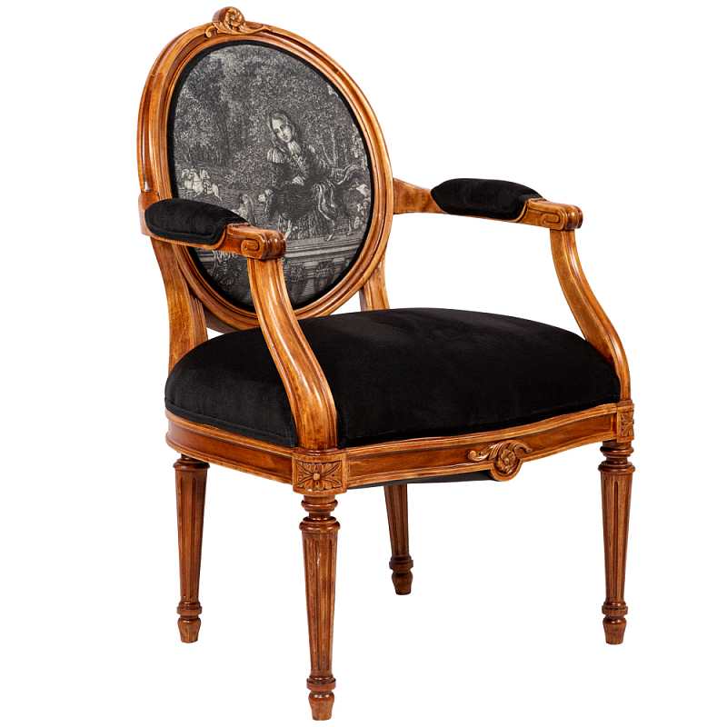 Кресло Marimon Armchair Right Черно-белый Коричневый Кресло Marimon Armchair Right Черно-белый Коричневый в Грозном | Loft Concept