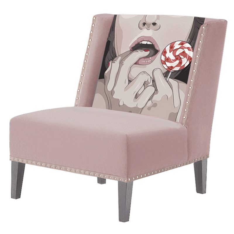 FUN Armchair Lollipop Pink Дизайнерское кресло с цветным принтом Розовый пастельный FUN Armchair Lollipop Pink Дизайнерское кресло с цветным принтом Розовый пастельный в Грозном | Loft Concept