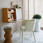 Приставной стол с отделкой из джута Juti D30 см варинант исполнения - 8 | Loft Concept в Грозном