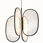 Люстра с гравировкой на акриловых плафонах Gravyura Black D 50 см варинант исполнения - 1 | Loft Concept в Грозном