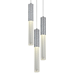 Подвесной светильник Dew Drops Tube Chrome Trio Hanging Lamp варинант исполнения - 1 | Loft Concept в Грозном