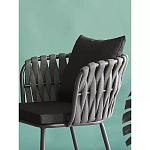 Стул мягкий с декором в виде плетеных лент на спинке и подлокотниках Semicircular Chair Decorated with Ribbons варинант исполнения - 3 | Loft Concept в Грозном