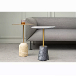 Кофейный столик круглый из мрамора серый Reliable Foundation варинант исполнения - 5 | Loft Concept в Грозном