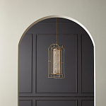 Люстра золотая с внутренним цилиндром из хрустальных бусин Romantic Lantern варинант исполнения - 3 | Loft Concept в Грозном