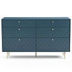 Комод с 6 выдвижными ящиками Scale Ornament Blue Chest of Drawers варинант исполнения - 1 | Loft Concept в Грозном
