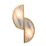 Бра с двумя полукруглыми плафонами из искусственного алебастра в бронзовой оправе Marbella варинант исполнения - 7 | Loft Concept в Грозном