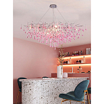 Люстра овальная с розовыми стеклянными подвесками в форме капель FAIRYTREE Light варинант исполнения - 3 | Loft Concept в Грозном