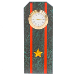 Часы погон ВС подарочные настольные из натурального камня Змеевик Military Clock варинант исполнения - 7 | Loft Concept в Грозном