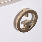 Тумбочка белая овальная с мраморной столешницей Thoroughbass варинант исполнения - 5 | Loft Concept в Грозном