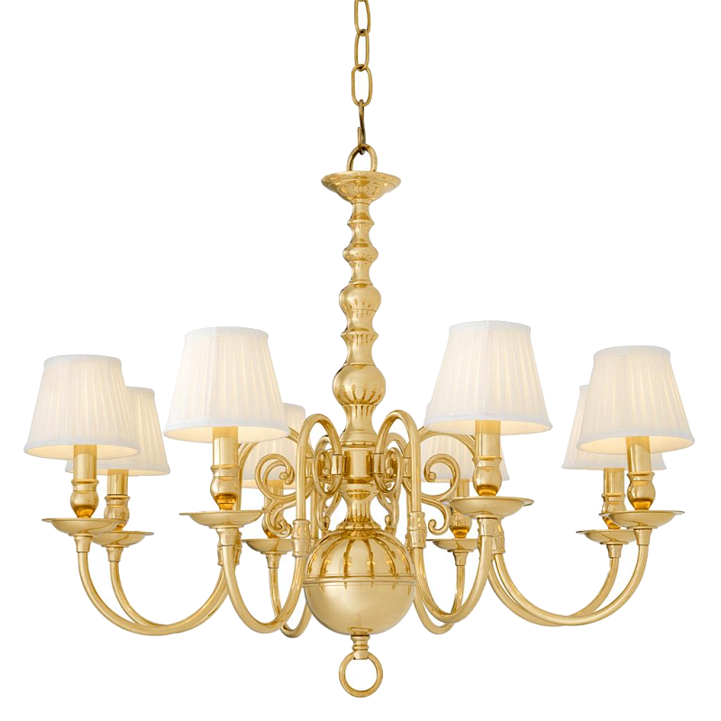 Люстра Eichholtz Chandelier Bourbon Brass Латунь Белый Черный в Грозном | Loft Concept 