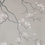 Обои ручная роспись Magnolia Canopy Original Colourway on Oyster Shell metallic silk варинант исполнения - 2 | Loft Concept в Грозном