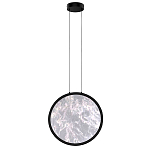 Светодиодный подвесной светильник круглой формы с металлической рамой черного цвета Marble Glow 47 варинант исполнения - 2 | Loft Concept в Грозном