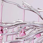 Люстра серебрянная с розовыми стеклянными подвесками в форме капель FAIRYTREE Light варинант исполнения - 6 | Loft Concept в Грозном