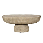 Столик кофейный кремового цвета с овальной столешницей и круглым основанием Cream Dalmen Table варинант исполнения - 1 | Loft Concept в Грозном