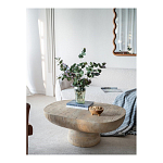 Столик кофейный кремового цвета с овальной столешницей и круглым основанием Cream Dalmen Table варинант исполнения - 6 | Loft Concept в Грозном