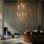 Подвесной светильник белого цвета с изогнутым плафоном Flow Loop варинант исполнения - 8 | Loft Concept в Грозном