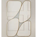 Зеркало в ассиметричной раме золотистого цвета Chaotic варинант исполнения - 2 | Loft Concept в Грозном