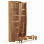 Шкаф из массива тика Okino Wood Cabinet варинант исполнения - 3 | Loft Concept в Грозном
