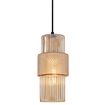 Подвесной светильник со стеклянным рифленым плафоном цилиндрической формы Eliara 13 варинант исполнения - 1 | Loft Concept в Грозном