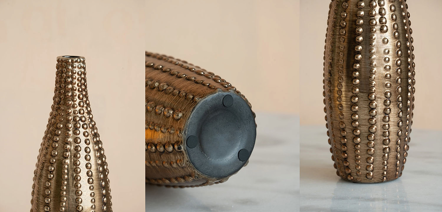 Ваза Ribbed Vase Narrow Throat bronze-gold 34 Ваза Ribbed Vase Narrow Throat bronze-gold 34 - Loft-Concept в Грозном