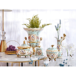 Кувшин с цветочным рисунком и бронзовой ручкой Blue Garden варинант исполнения - 7 | Loft Concept в Грозном