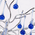 Люстра овальная с синими стеклянными подвесками в форме капель FAIRYTREE Light варинант исполнения - 1 | Loft Concept в Грозном